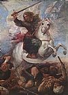 Great Canvas Paintings - St James the Great in the Battle of Clavijo